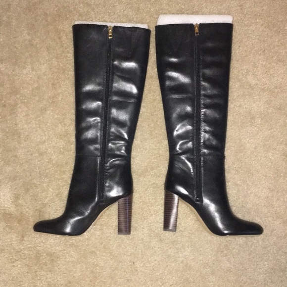 tay block heel knee high boot